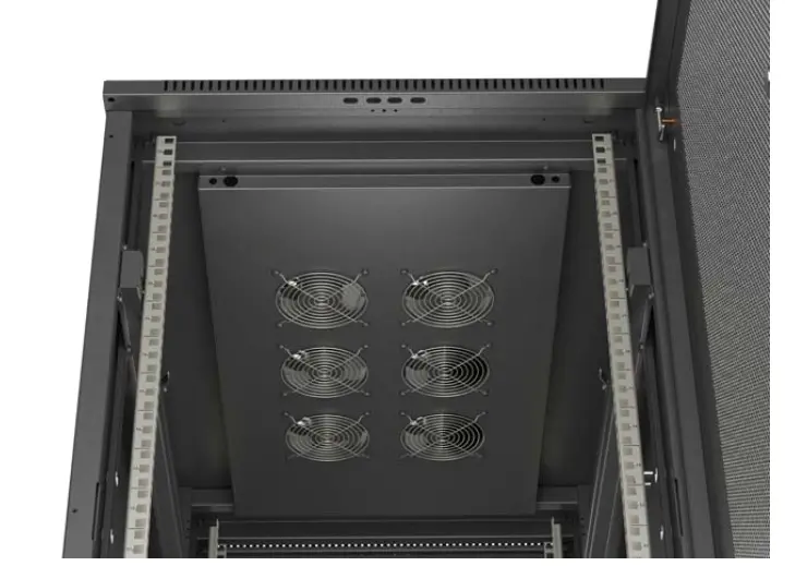 Комуникационен шкаф, Lanberg Rack Cabinet 19" Free-Standing 22U/600X1000 (FlAT Pack) With Mesh Door Black - image 4