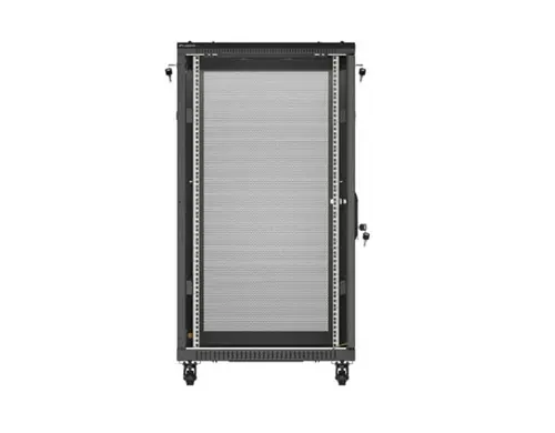Комуникационен шкаф, Lanberg Rack Cabinet 19" Free-Standing 22U/600X1000 (FlAT Pack) With Mesh Door Black - image 5