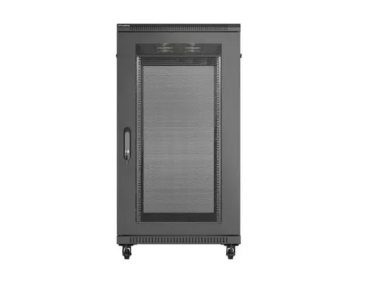 Комуникационен шкаф, Lanberg Rack Cabinet 19" Free-Standing 22U/600X1200 (FlAT Pack) With Mesh Door Black