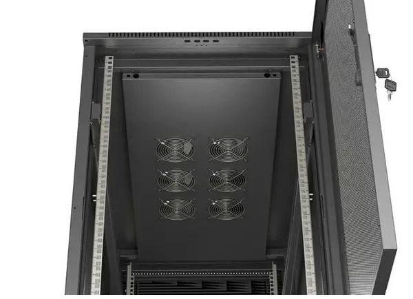 Комуникационен шкаф, Lanberg Rack Cabinet 19" Free-Standing 22U/600X1200 (FlAT Pack) With Mesh Door Black - image 4