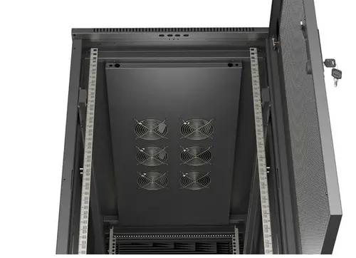 Комуникационен шкаф, Lanberg Rack Cabinet 19" Free-Standing 22U/600X1200 (FlAT Pack) With Mesh Door Black - image 4