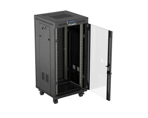Комуникационен шкаф, Lanberg Rack Cabinet 19" Free-Standing 24U/600X600 (FlAT Pack) With Glass Door LCD Black V2 - image 3