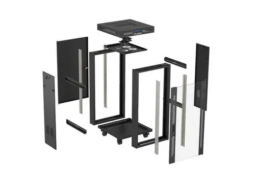 Комуникационен шкаф, Lanberg Rack Cabinet 19" Free-Standing 24U/600X600 (FlAT Pack) With Glass Door LCD Black V2 - image 6