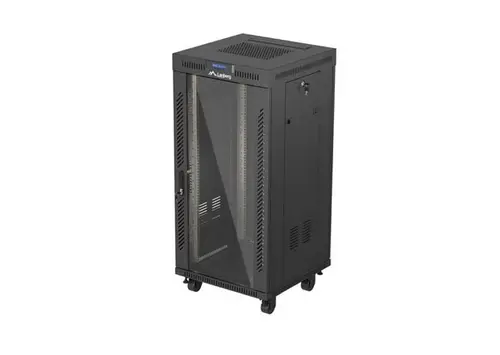 Комуникационен шкаф, Lanberg Rack Cabinet 19" Free-Standing 24U/600X600 (FlAT Pack) With Glass Door LCD Black V2 Комуникационен шкаф, Lanberg Rack Cabinet 19" Free-Standing 24U/600X600 (FlAT Pack) With Glass Door LCD Black V2