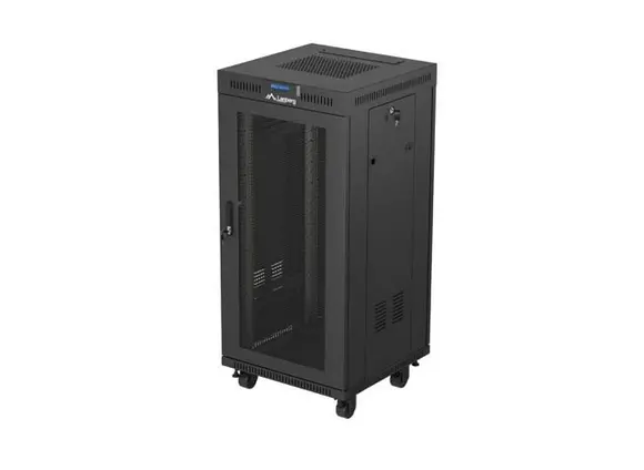 Комуникационен шкаф, Lanberg Rack Cabinet 19" Free-Standing 24U/600X600 (FlAT Pack) With Mesh Door LCD Black V2