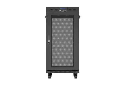 Комуникационен шкаф, Lanberg Rack Cabinet 19" Free-Standing 24U/600X600 (FlAT Pack) With Mesh Door LCD Black V2 - image 1