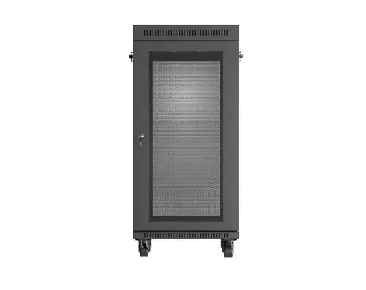 Комуникационен шкаф, Lanberg Rack Cabinet 19" Free-Standing 24U/600X600 (FlAT Pack) With Mesh Door LCD Black V2 - image 3
