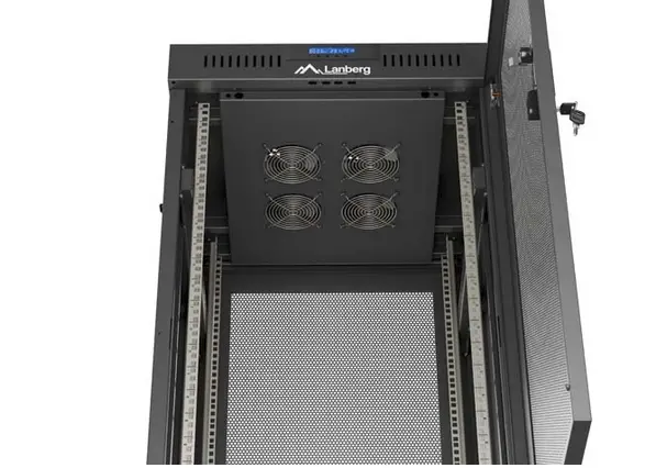 Комуникационен шкаф, Lanberg Rack Cabinet 19" Free-Standing 24U/600X600 (FlAT Pack) With Mesh Door LCD Black V2 - image 5