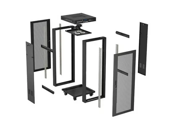 Комуникационен шкаф, Lanberg Rack Cabinet 19" Free-Standing 24U/600X600 (FlAT Pack) With Mesh Door LCD Black V2 - image 6