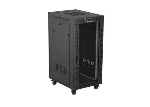 Комуникационен шкаф, Lanberg Rack Cabinet 19" Free-Standing 24U/600X800 (FlAT Pack) With Glass Door LCD Black V2 - image 1