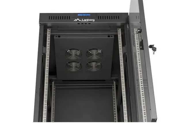 Комуникационен шкаф, Lanberg Rack Cabinet 19" Free-Standing 24U/600X800 (FlAT Pack) With Glass Door LCD Black V2 - image 5