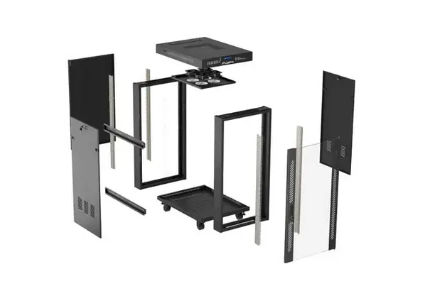 Комуникационен шкаф, Lanberg Rack Cabinet 19" Free-Standing 24U/600X800 (FlAT Pack) With Glass Door LCD Black V2 - image 6