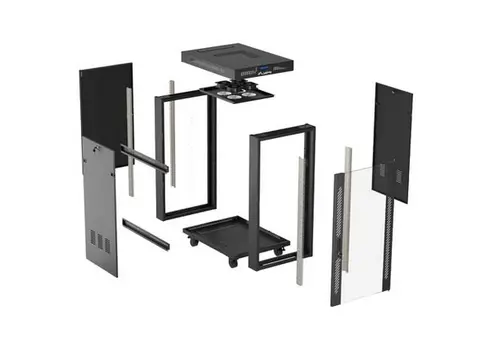 Комуникационен шкаф, Lanberg Rack Cabinet 19" Free-Standing 24U/600X800 (FlAT Pack) With Glass Door LCD Black V2 - image 6