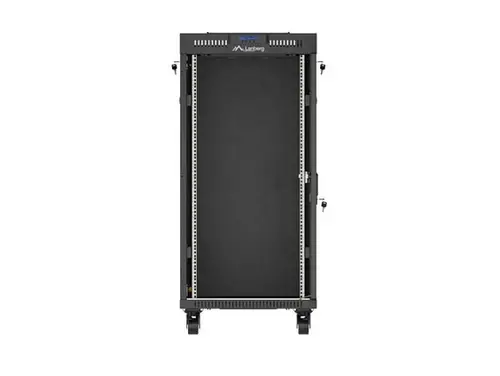 Комуникационен шкаф, Lanberg Rack Cabinet 19" Free-Standing 24U/600X800 (FlAT Pack) With Glass Door LCD Black V2 - image 7