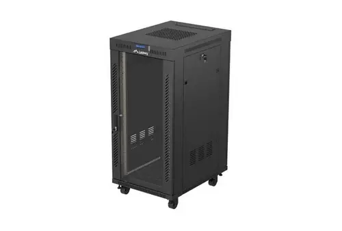 Комуникационен шкаф, Lanberg Rack Cabinet 19" Free-Standing 24U/600X800 (FlAT Pack) With Glass Door LCD Black V2 Комуникационен шкаф, Lanberg Rack Cabinet 19" Free-Standing 24U/600X800 (FlAT Pack) With Glass Door LCD Black V2
