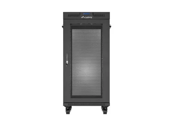 Комуникационен шкаф, Lanberg Rack Cabinet 19" Free-Standing 24U/600X800 (FlAT Pack) With Mesh Door LCD Black V2 - image 1