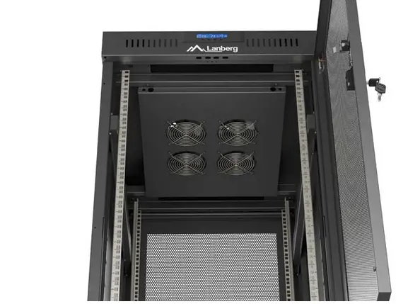Комуникационен шкаф, Lanberg Rack Cabinet 19" Free-Standing 24U/600X800 (FlAT Pack) With Mesh Door LCD Black V2 - image 4