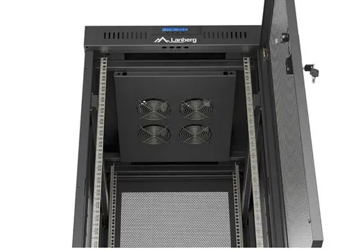 Комуникационен шкаф, Lanberg Rack Cabinet 19" Free-Standing 24U/600X800 (FlAT Pack) With Mesh Door LCD Black V2 - image 4