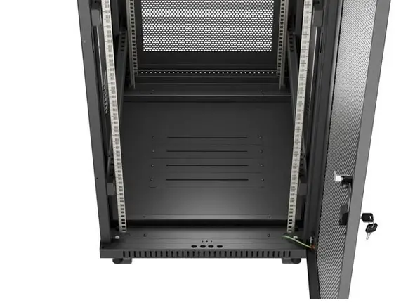Комуникационен шкаф, Lanberg Rack Cabinet 19" Free-Standing 24U/600X800 (FlAT Pack) With Mesh Door LCD Black V2 - image 5