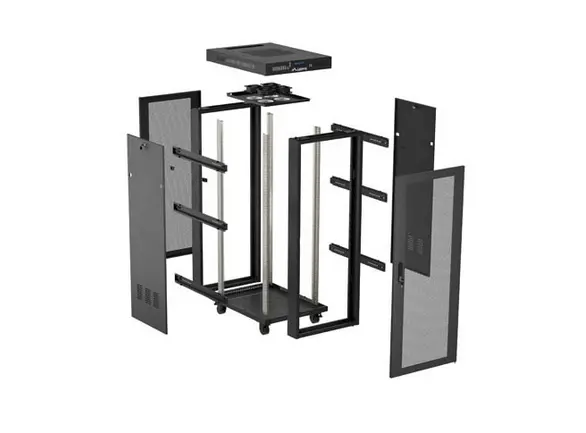 Комуникационен шкаф, Lanberg Rack Cabinet 19" Free-Standing 24U/600X800 (FlAT Pack) With Mesh Door LCD Black V2 - image 6