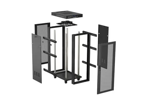 Комуникационен шкаф, Lanberg Rack Cabinet 19" Free-Standing 24U/600X800 (FlAT Pack) With Mesh Door LCD Black V2 - image 6