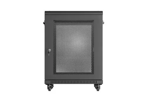 Комуникационен шкаф, Lanberg rack cabinet 19" free-standing 15U/600X600 (FLAT PACK) with mesh door black - image 2
