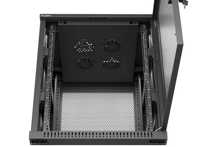 Dulap de comunicații, Lanberg rack cabinet 19" free-standing 15U/600X600 (FLAT PACK) cu ușă perforată, negru - image 4