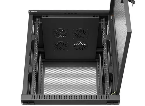 Комуникационен шкаф, Lanberg rack cabinet 19" free-standing 15U/600X600 (FLAT PACK) with mesh door black - image 4