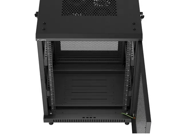 Dulap de comunicații, Lanberg rack cabinet 19" free-standing 15U/600X600 (FLAT PACK) cu ușă perforată, negru - image 6