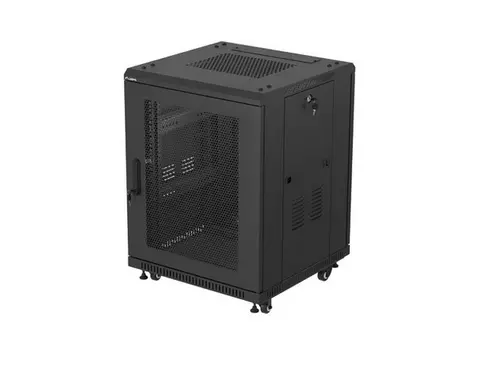 Комуникационен шкаф, Lanberg rack cabinet 19" free-standing 15U/600X600 (FLAT PACK) with mesh door black Комуникационен шкаф, Lanberg rack cabinet 19" free-standing 15U/600X600 (FLAT PACK) with mesh door black