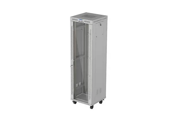 Комуникационен шкаф, Lanberg Rack Cabinet 19" Free-Standing 42U/600X600 (FlAT Pack) With Glass Door LCD Grey V2