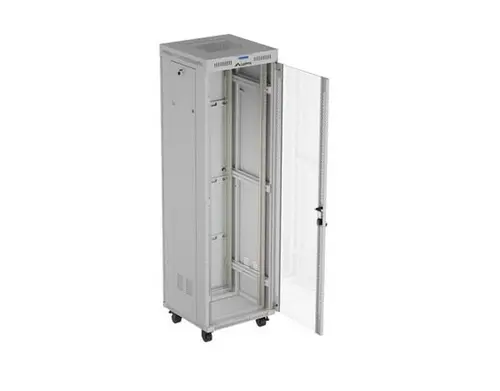 Комуникационен шкаф, Lanberg Rack Cabinet 19" Free-Standing 42U/600X600 (FlAT Pack) With Glass Door LCD Grey V2 - image 1