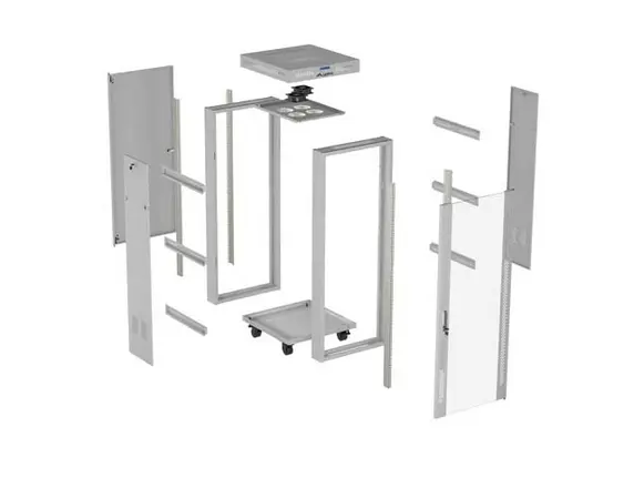 Комуникационен шкаф, Lanberg Rack Cabinet 19" Free-Standing 42U/600X600 (FlAT Pack) With Glass Door LCD Grey V2 - image 5