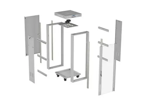 Комуникационен шкаф, Lanberg Rack Cabinet 19" Free-Standing 42U/600X600 (FlAT Pack) With Glass Door LCD Grey V2 - image 5