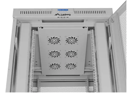 Комуникационен шкаф, Lanberg Rack Cabinet 19" Free-Standing 42U/800X1000 (FlAT Pack) With Mesh Door LCD Grey - image 6