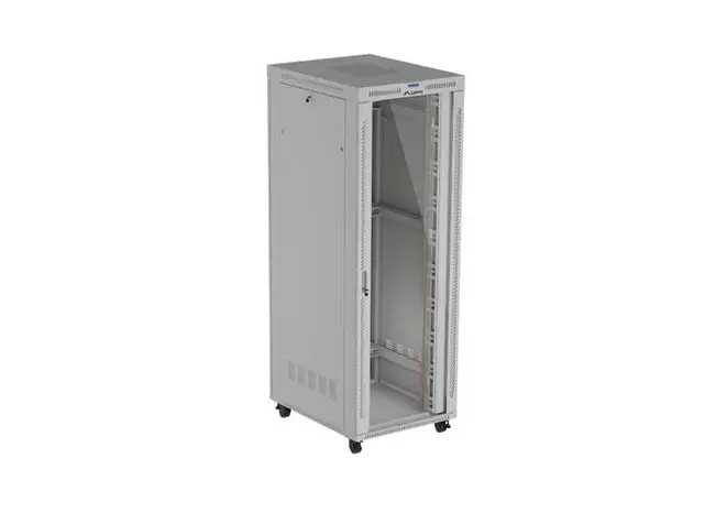 Комуникационен шкаф, Lanberg Rack Cabinet 19" Free-Standing 47U/800X1000 (FlAT Pack) With Glass Door LCD Grey V2