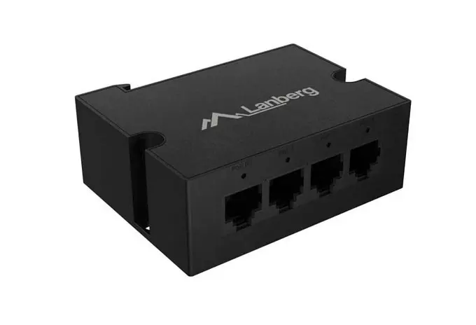 Аксесоар, Lanberg Switch POE Extender DIN-FE4-AT-30W 1 x IN 3 x OUT Fast Ethernet DIN Rail AT 30W Metal Clips