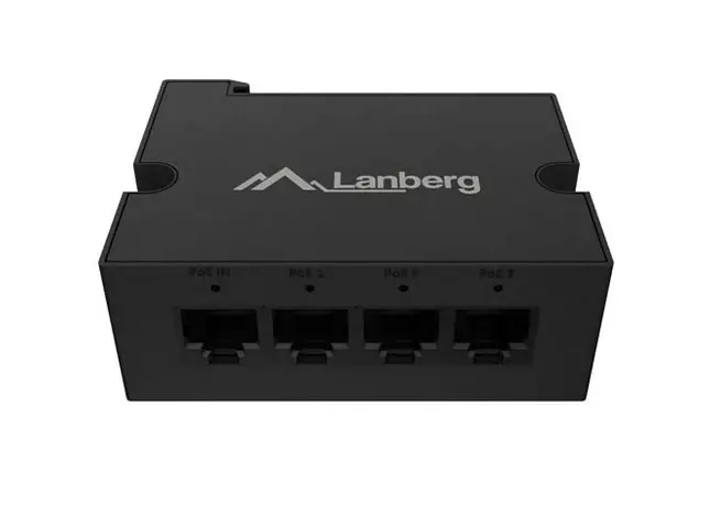 Аксесоар, Lanberg Switch POE Extender DIN-FE4-AT-30W 1 x IN 3 x OUT Fast Ethernet DIN Rail AT 30W Metal Clips - image 1