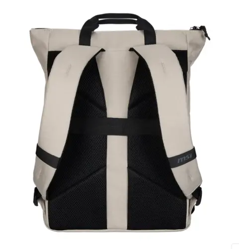 Раница, MSI Venture Backpack, For up to 16 inch laptops, Front zipper storage bag, Water-repellent and wear-resistant, Moisture - bacteria proof, Environmentally certification, Desert beige grey, 46 x 40 x 15cm , easily accommodating laptops under 16 inches - image 3