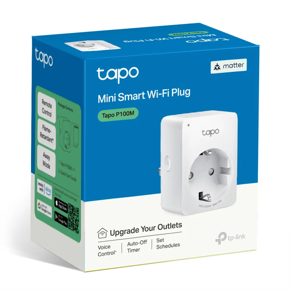 Мини интелигентен Wi-Fi контакт TP-LINK Tapo P100M,2300W - image 6