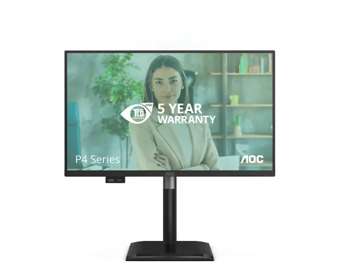 Монитор, AOC 24P4CV, 23.8" IPS WLED, 1920x1080@120Hz, 4ms GtG, 300cd m/2, 1500:1, 50M:1 DCR, Adaptive Sync, FlickerFree, Anti-Blue Light, 2Wx2, Tilt, Height Adjust, Pivot, Swivel, HDMI, DP, USB hub, RJ45 - image 4
