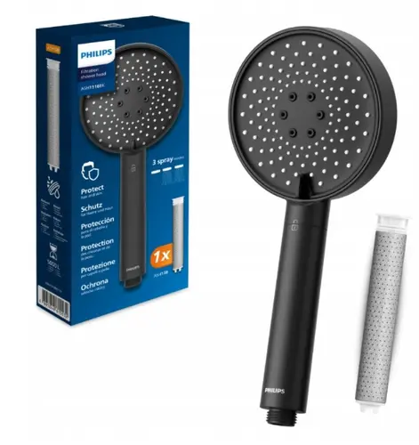 ФИЛТРИРАЩА ДУШ СЛУШАЛКА ASH1516BK, 3 РЕЖИМА PHILIPS - ЧЕРЕН