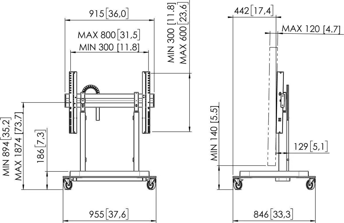 Моторизирана стойка за дисплей, с ръчно управление, RISE 5200 - image 1