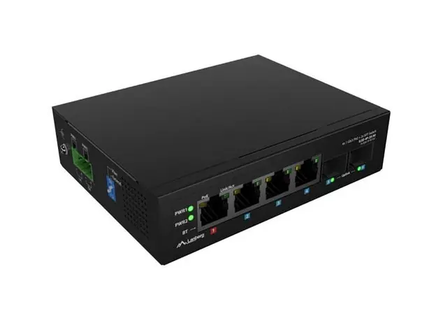 Комутатор, Lanberg Switch Light Industrial POE 1 x BT 3 x AT 2 x SFP DIN Unmanagment Gigabit Ethernet - image 4