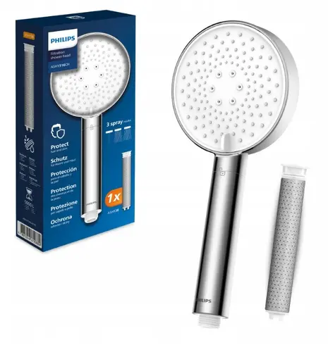 ФИЛТРИРАЩА ДУШ СЛУШАЛКА ASH1516CH  3 РЕЖИМА PHILIPS - ХРОМ