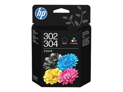 HP 302/304 Tri-color/Black Ink Cartridge 2-Pack