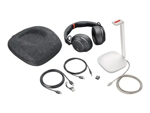 HP Poly Voyager Surround 85 UC Microsoft Teams Certified USB-C Headset +USB-C/A Adapter +Charging Stand - image 3
