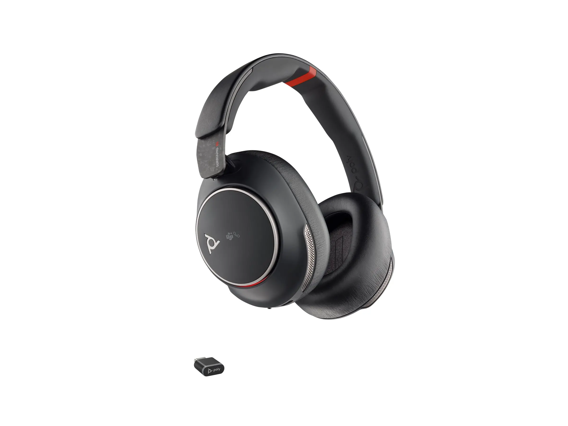 HP Poly Voyager Surround 85 UC Microsoft Teams Certified USB-C Headset +USB-C/A Adapter +Charging Stand - image 6