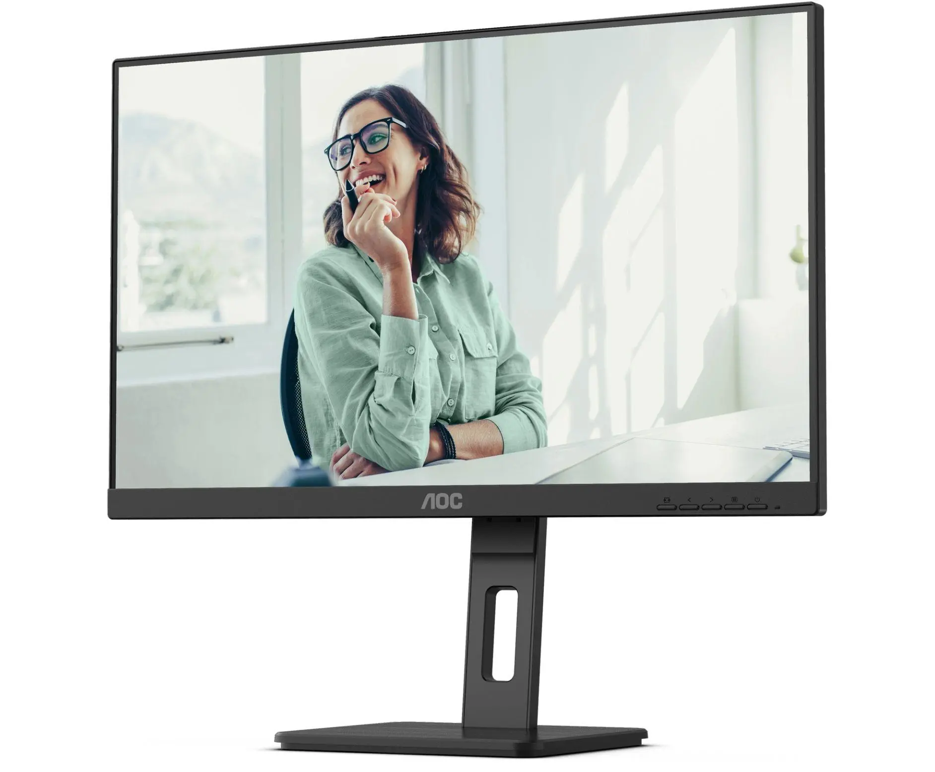 Монитор, AOC Q27P3CV, 27" IPS WLED, 2560x1440@100Hz, 4ms GtG, 350cd m/2, 1000:1, DCR 50M:1, Adaptive Sync, FlickerFree,Low Blue Light, 2Wx2, Tilt, Height Adjust, Pivot, Swivel, 2xHDMI, DP, USB hub, RJ45 - image 1