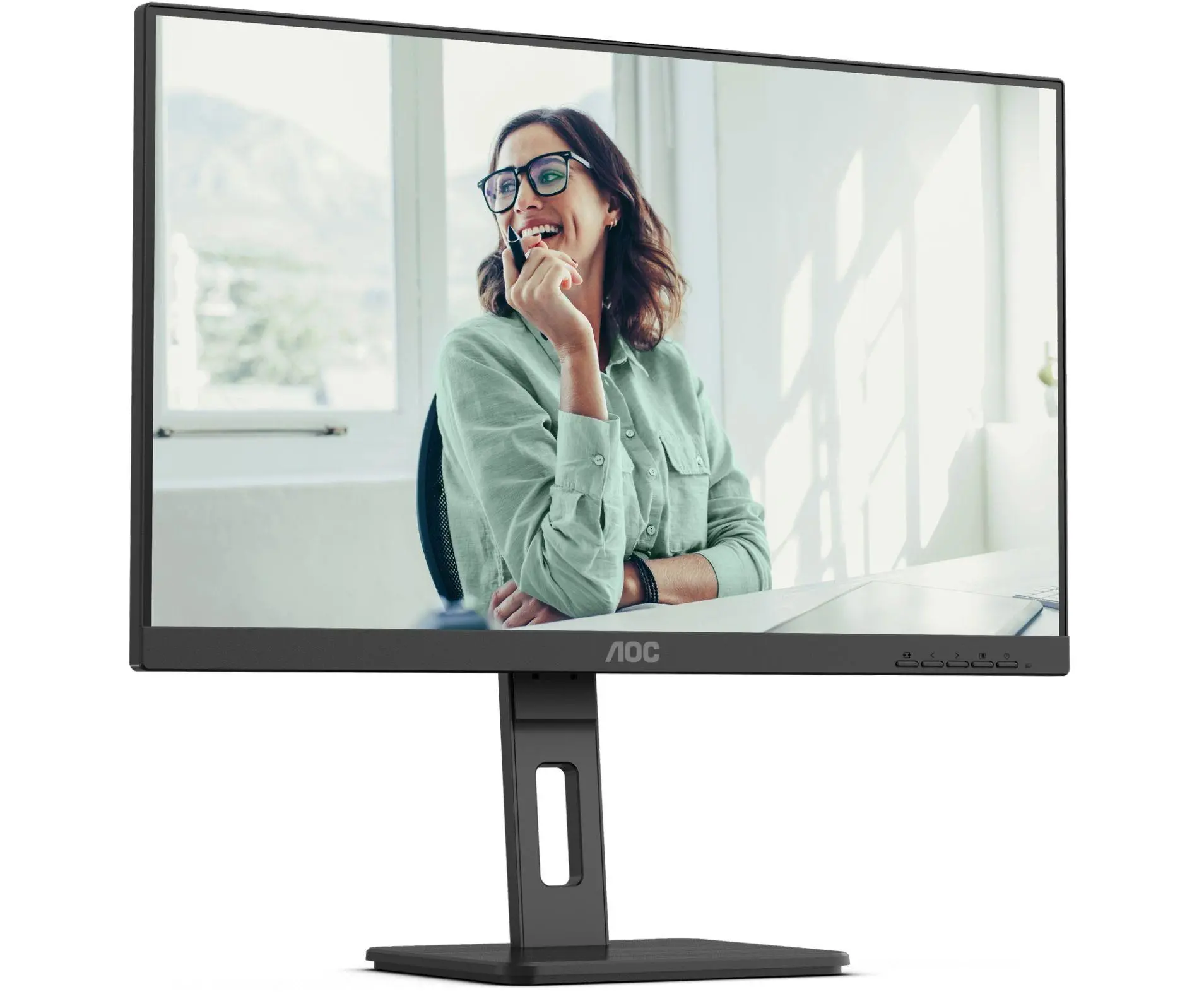 Монитор, AOC Q27P3CV, 27" IPS WLED, 2560x1440@100Hz, 4ms GtG, 350cd m/2, 1000:1, DCR 50M:1, Adaptive Sync, FlickerFree,Low Blue Light, 2Wx2, Tilt, Height Adjust, Pivot, Swivel, 2xHDMI, DP, USB hub, RJ45 - image 2